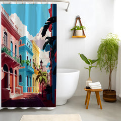 Colorful Havana Street View Shower Curtain