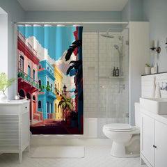Colorful Havana Street View Shower Curtain